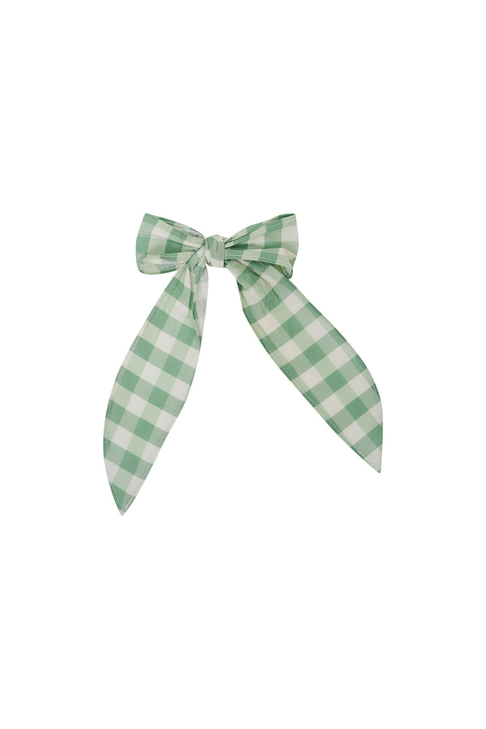 Green Gingham Hair Bow